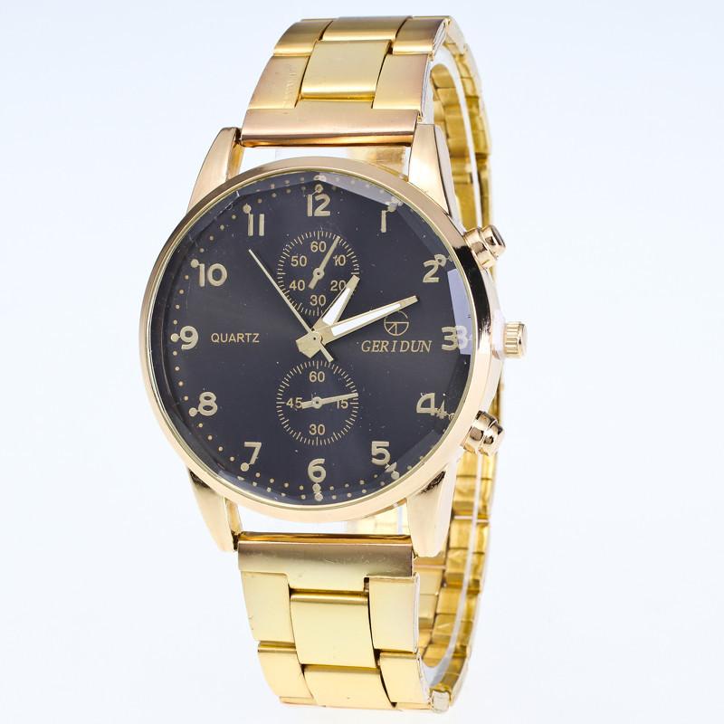 Mens Watches Diamond Dial Steel Analog Quartz Wrist Watch