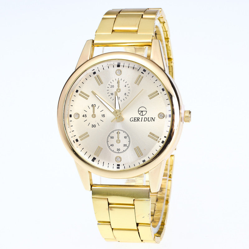 New Mens Watches Diamond Dial Steel Analog Quartz Wrist Watch