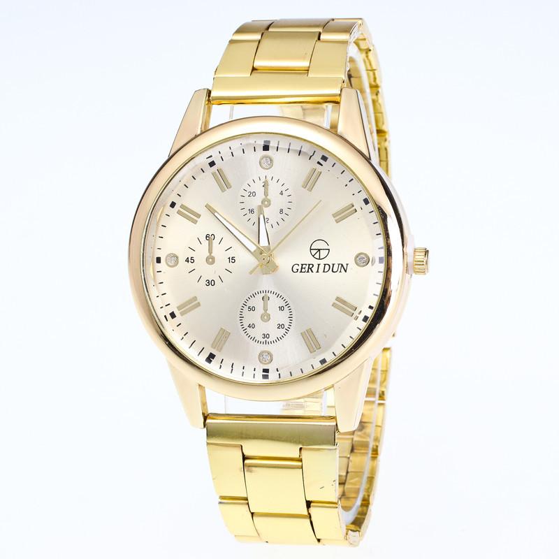 New Mens Watches Diamond Dial Steel Analog Quartz Wrist Watch