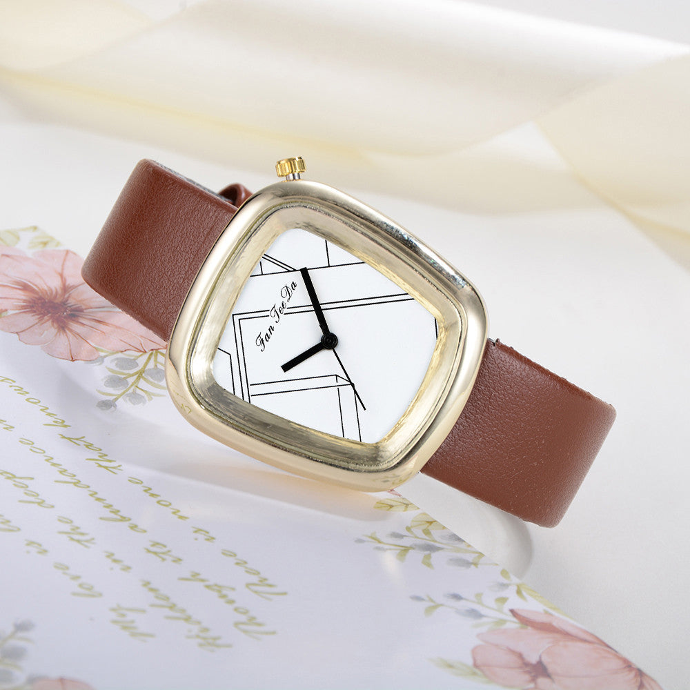 Luxury Fashion Leather Band Analog Quartz Round Wrist Watch Watches
