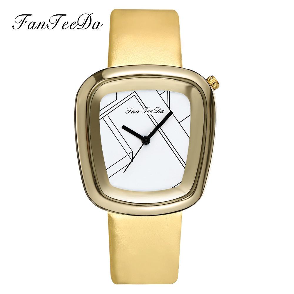 Luxury Fashion Leather Band Analog Quartz Round Wrist Watch Watches