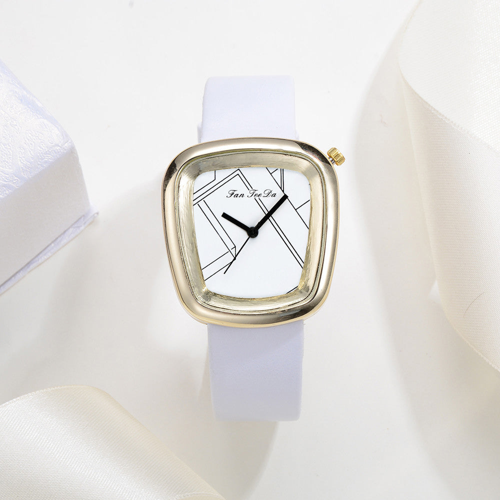 Luxury Fashion Leather Band Analog Quartz Round Wrist Watch Watches