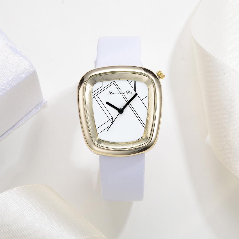 Luxury Fashion Leather Band Analog Quartz Round Wrist Watch Watches