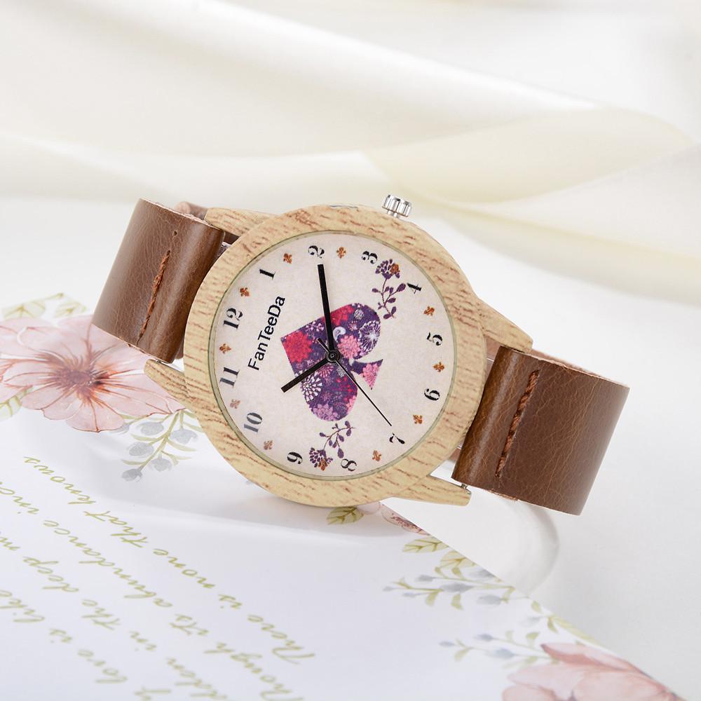 Luxury Fashion Leather Band Analog Quartz Round Wrist Watch Watches