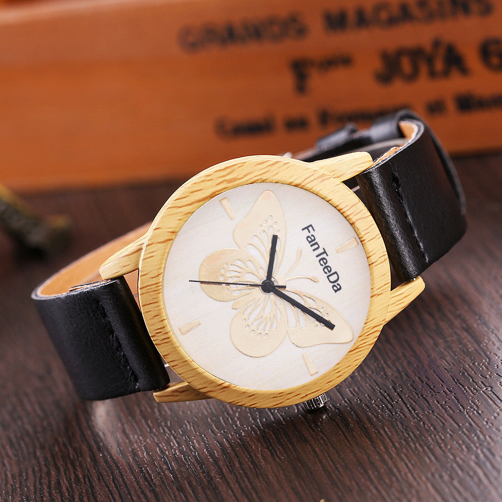 Luxury Fashion Leather Band Analog Quartz Round Wrist Watch Watches