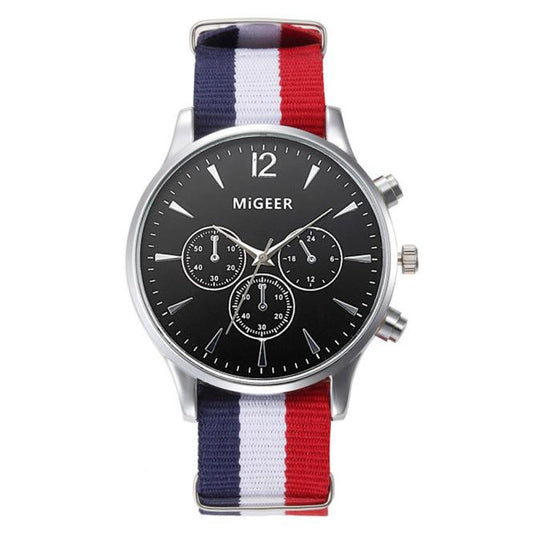 Luxury Fashion Canvas Mens Analog Watch Wrist Watches