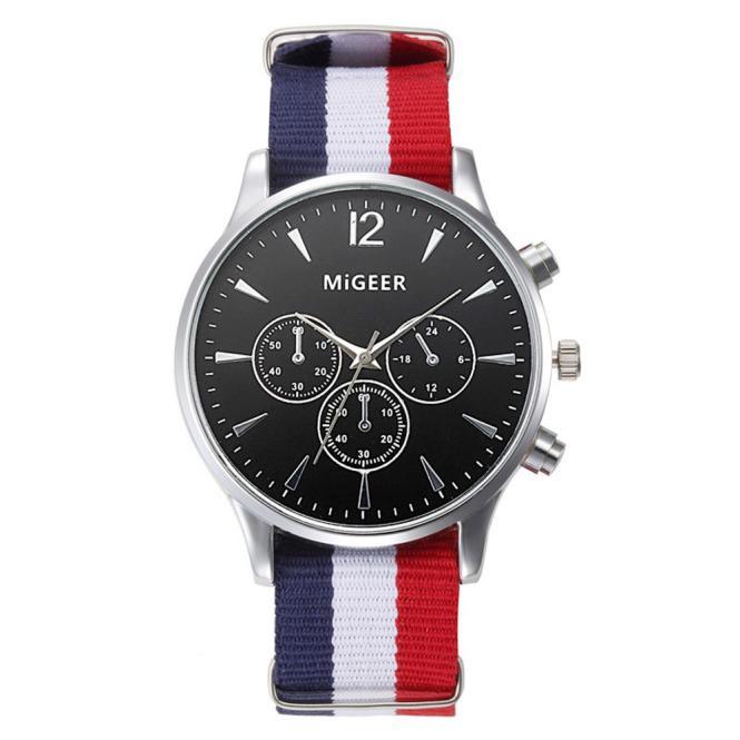 Luxury Fashion Canvas Mens Analog Watch Wrist Watches