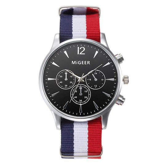 Luxury Fashion Canvas Mens Analog Watch Wrist Watches