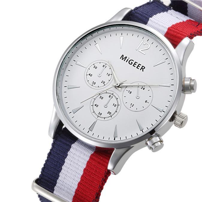 Luxury Fashion Canvas Mens Analog Watch Wrist Watches