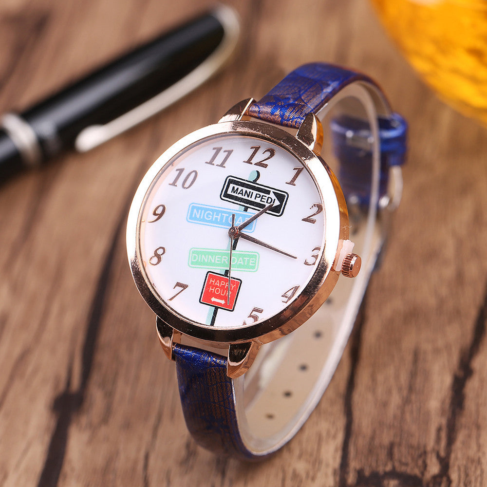 Lndicator Pattern Watch Casual Quartz Wrist Watch
