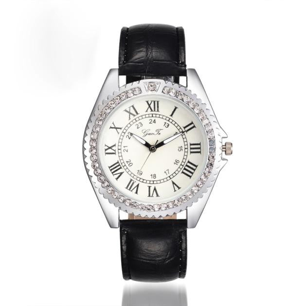 Ms Leather Band Watches Sport Analog Quartz Date Wrist Watch