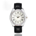 Ms Leather Band Watches Sport Analog Quartz Date Wrist Watch
