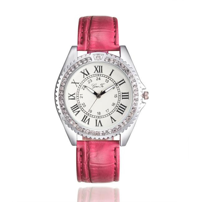 Ms Leather Band Watches Sport Analog Quartz Date Wrist Watch