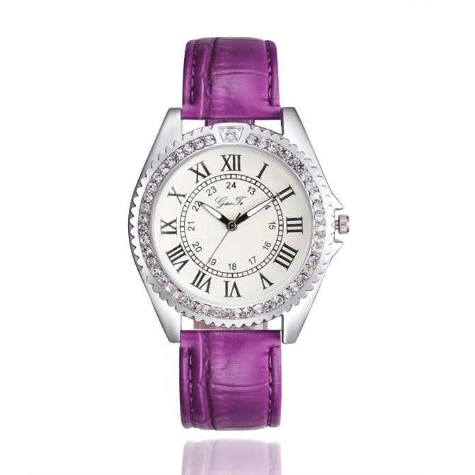 Ms Leather Band Watches Sport Analog Quartz Date Wrist Watch