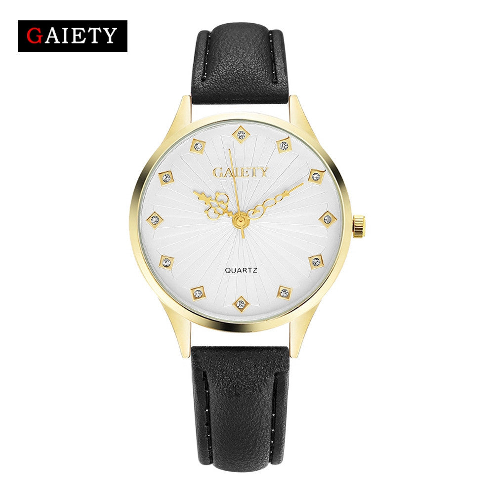 Women Fashion Leather Band Analog Quartz Round Wrist Watch Watches