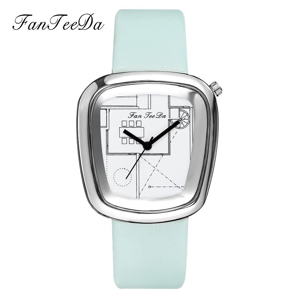 Luxury Fashion Leather Band Analog Quartz Round Wrist Watch Watches