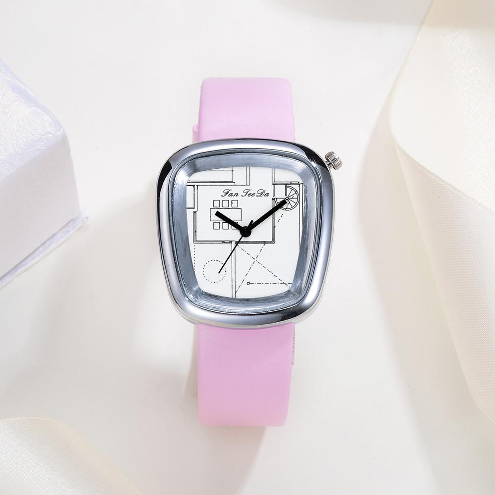 Luxury Fashion Leather Band Analog Quartz Round Wrist Watch Watches