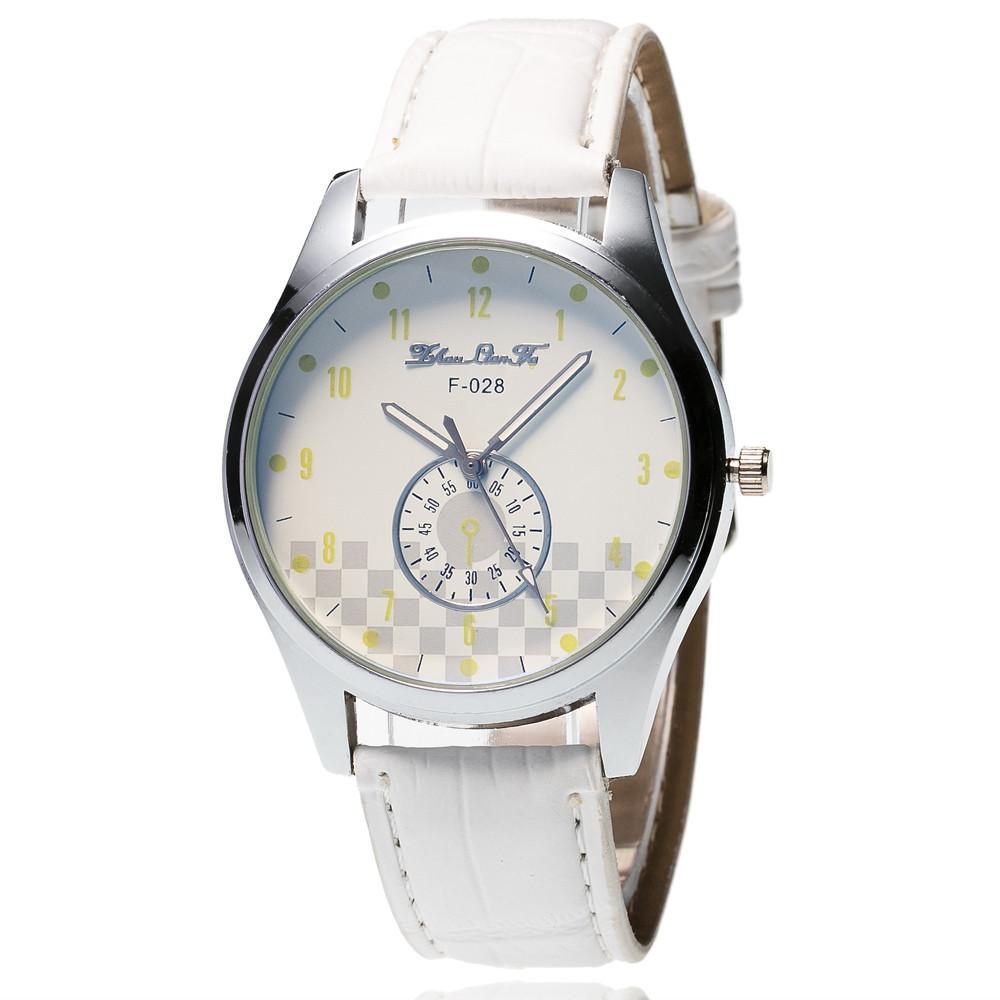 Men Leather Band Watches Sport Analog Quartz Date Wrist Watch