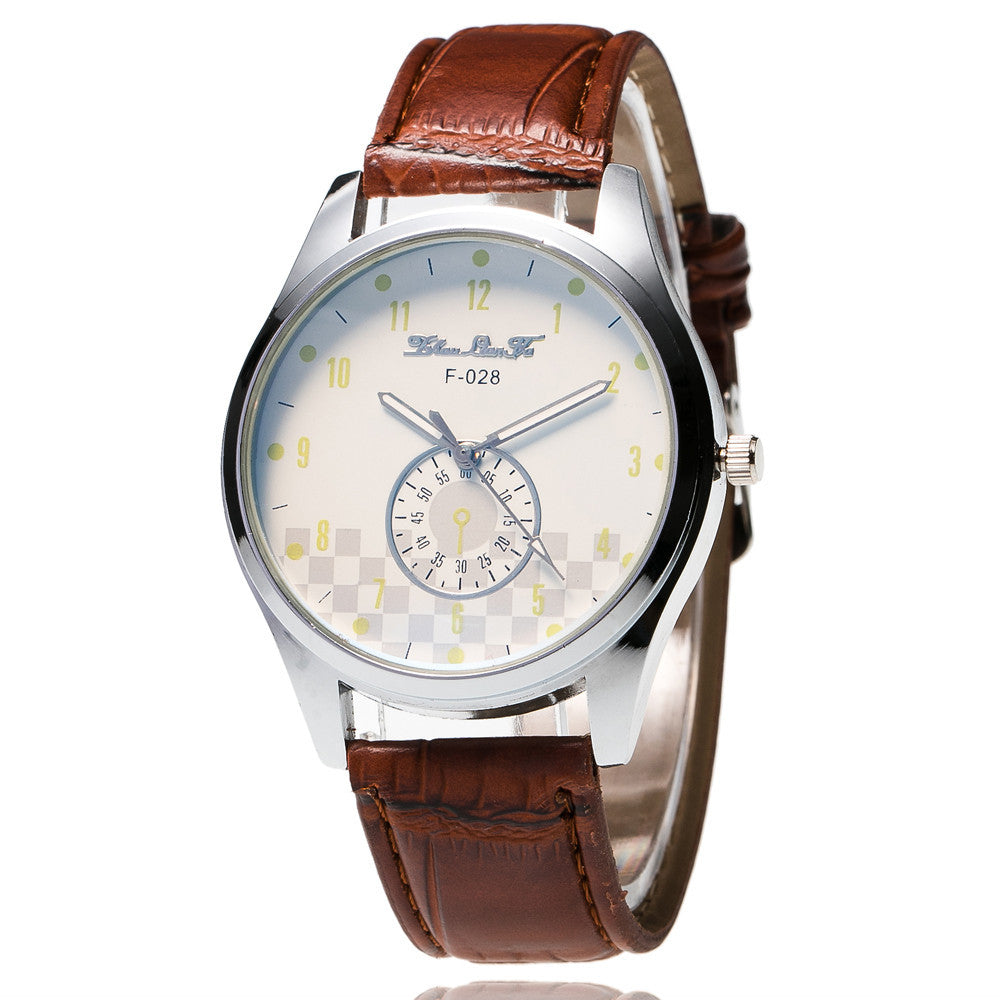 Men Leather Band Watches Sport Analog Quartz Date Wrist Watch