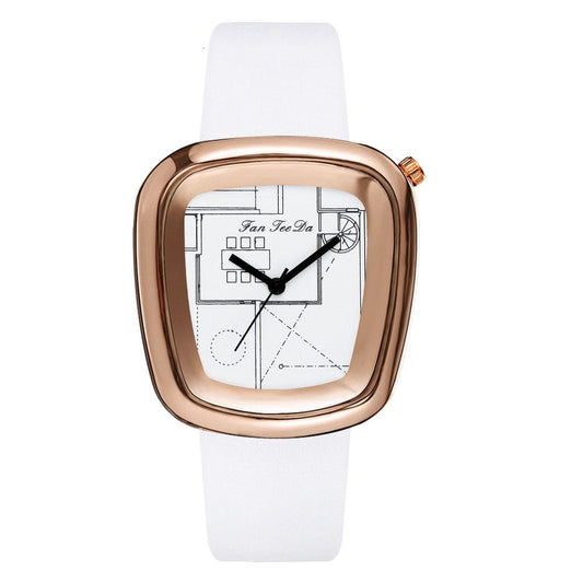 Luxury Fashion Leather Band Analog Quartz Round Wrist Watch Watches