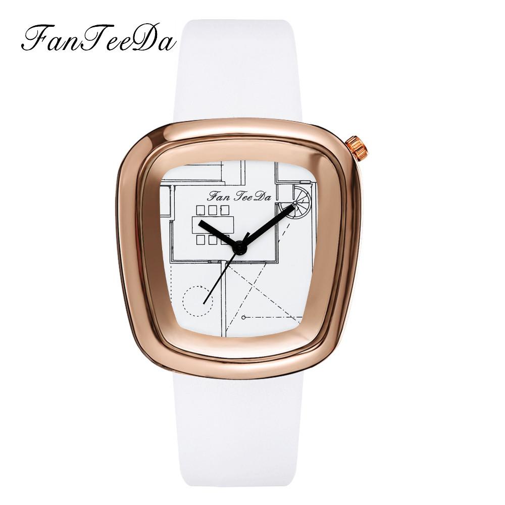Luxury Fashion Leather Band Analog Quartz Round Wrist Watch Watches