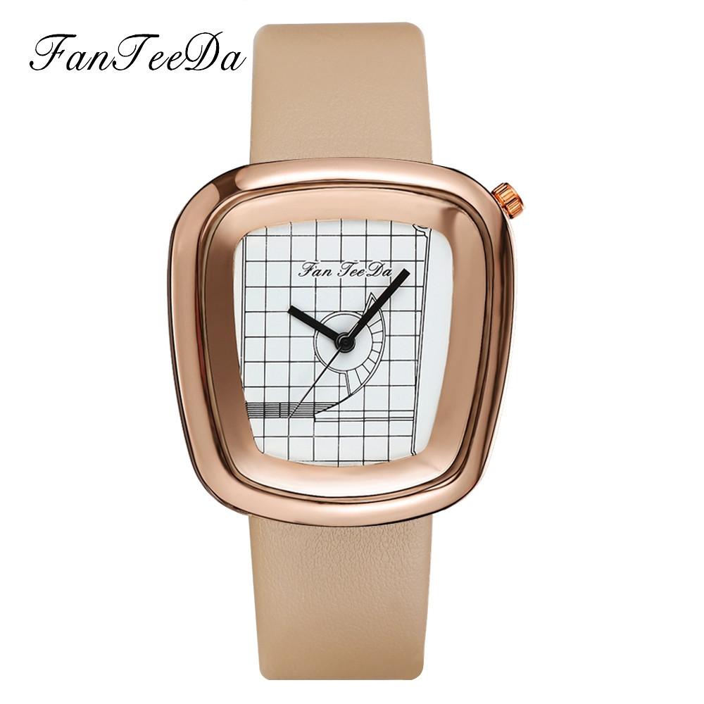 Luxury Fashion Leather Band Analog Quartz Round Wrist Watch Watches