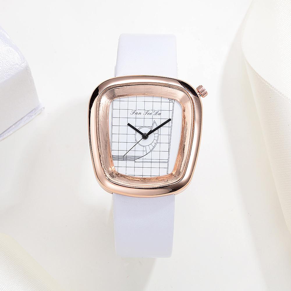 Luxury Fashion Leather Band Analog Quartz Round Wrist Watch Watches