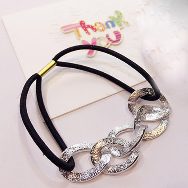 2PCS Women Girl Hair Ring Hollow Hair Tie Head Hair Accessory  BK