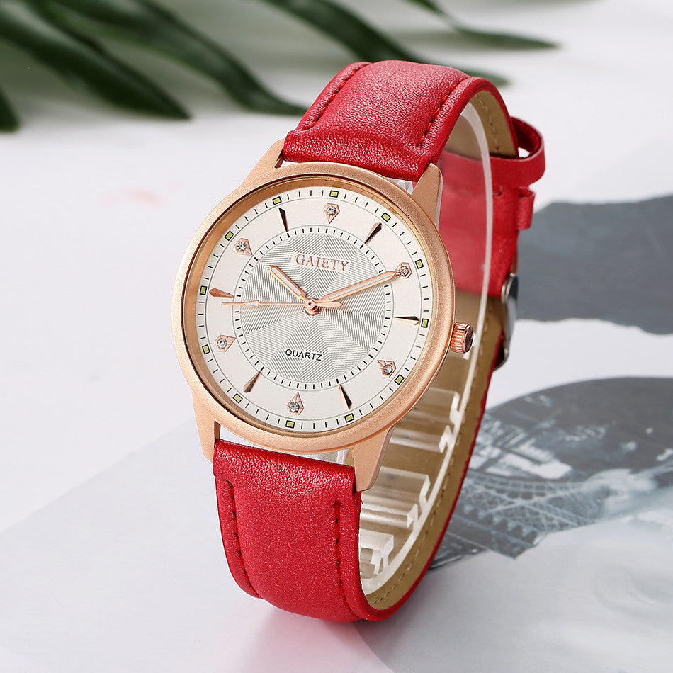 Women Fashion Leather Band Analog Quartz Round Wrist Watch Watches
