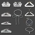 10Pieces Choker Necklace Set Stretch Velvet Classic Gothic Tattoo Lace Choker