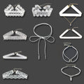 10Pieces Choker Necklace Set Stretch Velvet Classic Gothic Tattoo Lace Choker