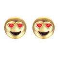 1 Pair New Fashion Simple Emoji  Head Alloy Women Stud Earrings