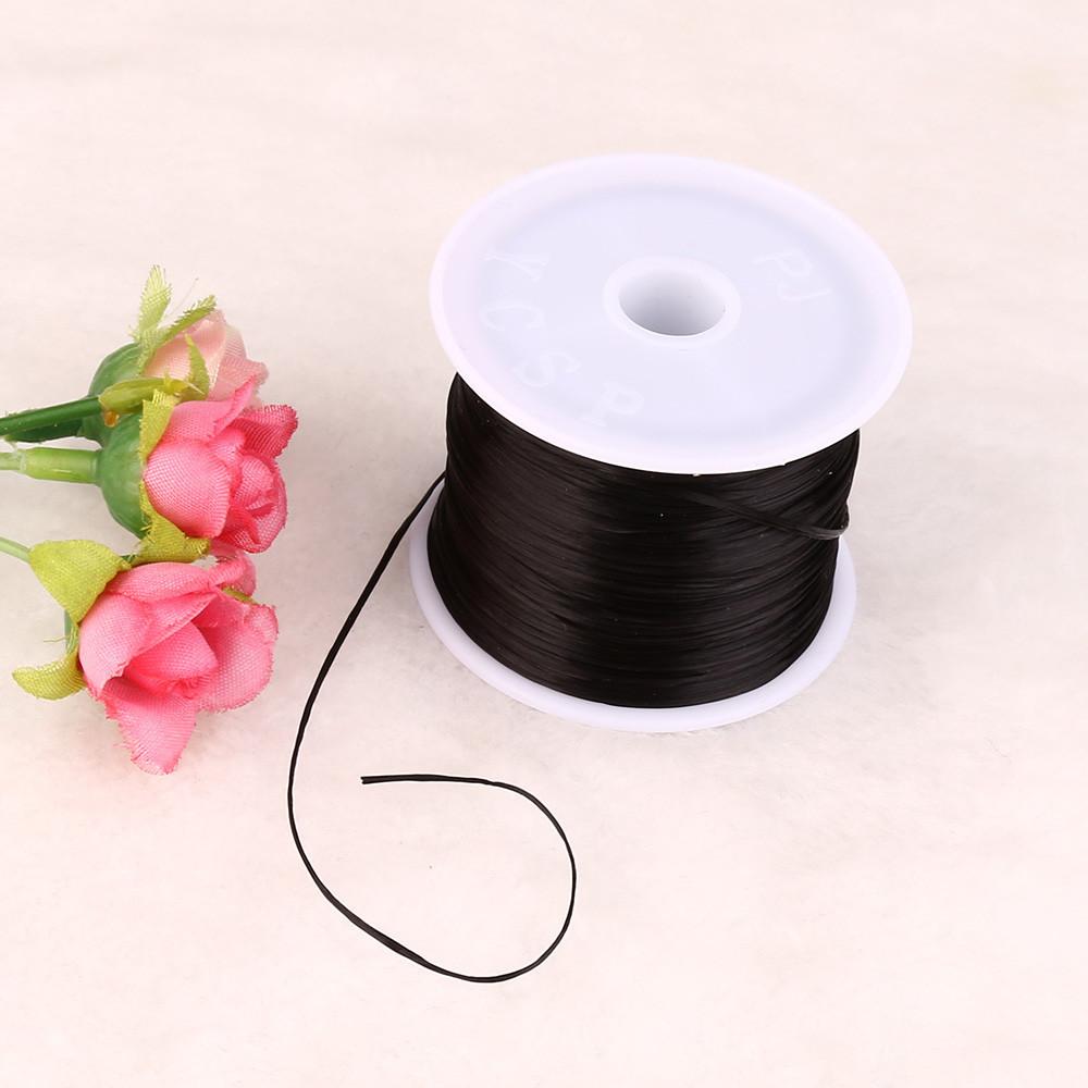 0.8mm 60M Transparent Stretch Elastic Line Beading Cord String Spool New Black