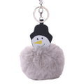 15CM Christmas Snowman Keychain Pendant Women Key Ring Holder Pompoms Key Chains