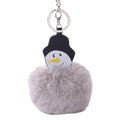 15CM Christmas Snowman Keychain Pendant Women Key Ring Holder Pompoms Key Chains